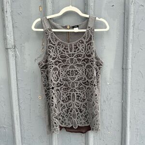 J Crew Merino blend lace front tank, size L